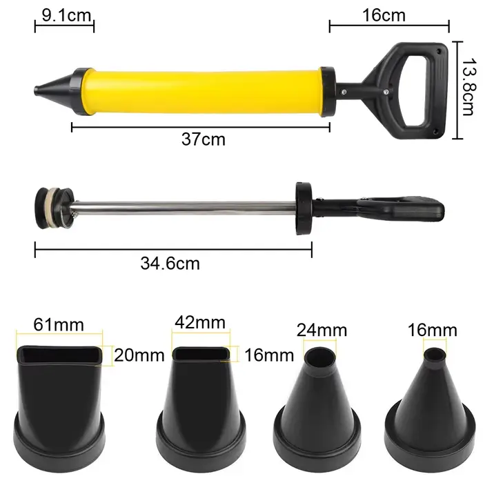Pistolet de calfeutrage applicateur avec 4 buses