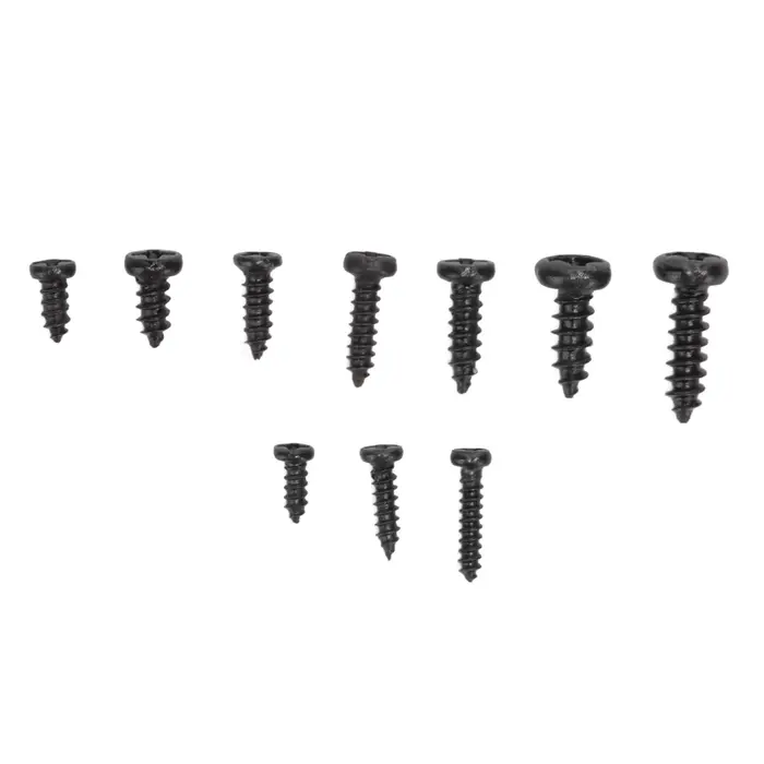 Assortiment de petites vis autotaraudeuses M1 M1.2 M1.4 M1.7 noires à tête cylindrique avec pincettes