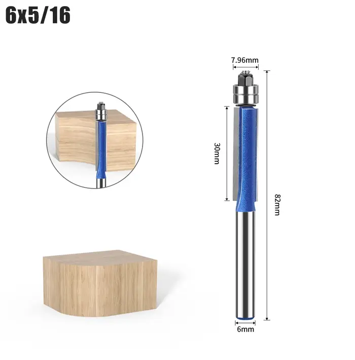 Mèche de routeur 1/4′′ 5/16′′ 3/8′′ 1/2′′ 6mm 1/4′′