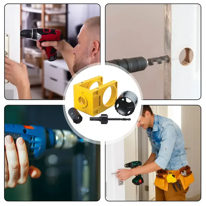 Kit de perçage pour poignées de porte 1-3/8" - 1-3/4" avec gabarit de guidage