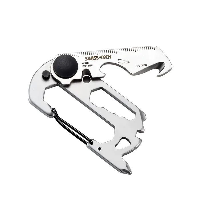 SWISS TECH 13 en 1 Mini outils multifonctionnels portables petit outil EDC de poche Kit multi-outils mousqueton pince randonnée Camping Gadgets