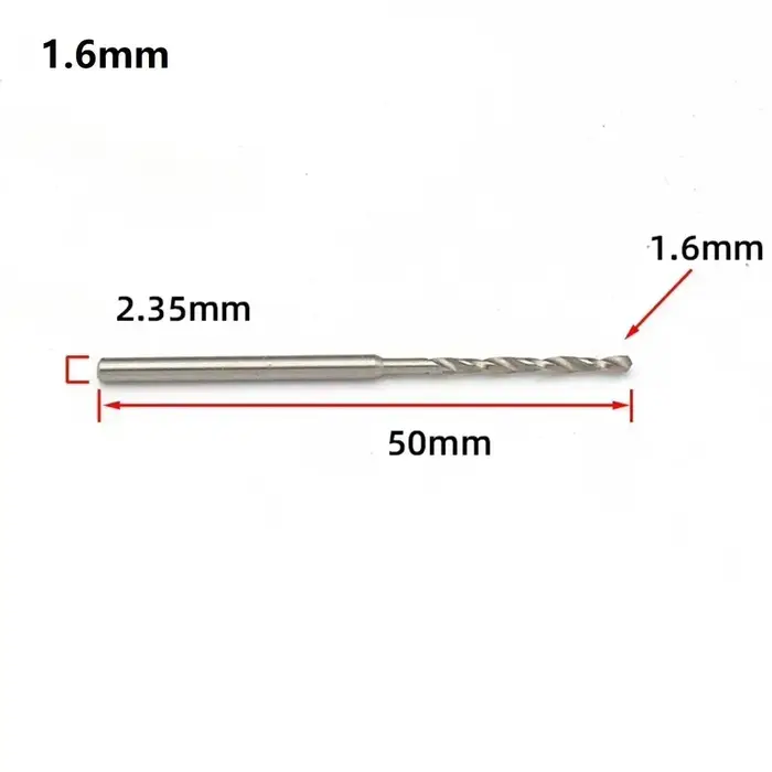 Lot de 7 forets hélicoïdaux HSS à queue droite de 2