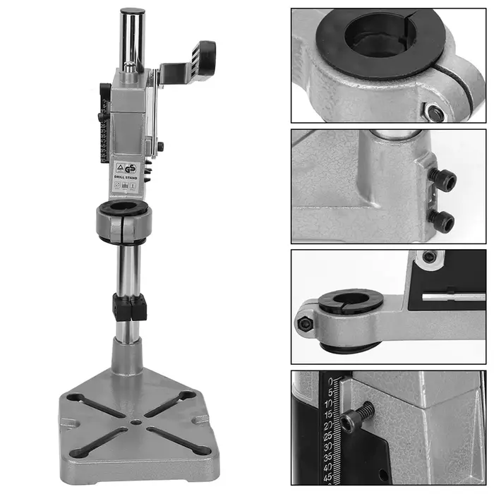Support de perceuse universel avec pince de fixation pour établi