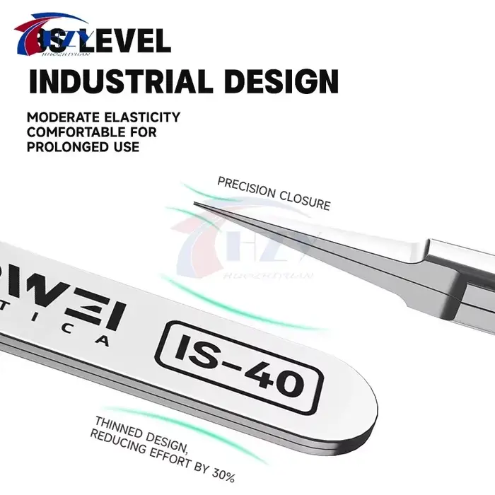 LUOWEI IS-40 pince à épiler d'entretien de précision conception de pointe Ultra-fine allongée pour outil de réparation de téléphone iphone Android