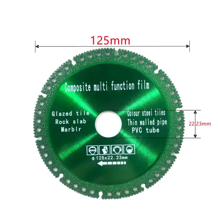 Disque de coupe de lame de scie diamantée brasée 115/125mm 22.23mm acier métal pierre fonte