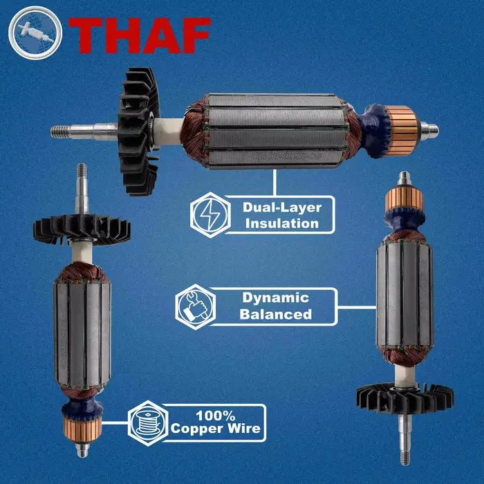 AC 220V 240V DWE8210S DWE8200S DWE8200T DWE8212S Induit Rotor pour DEWALT Meuleuse Angulaire Pièces de rechange