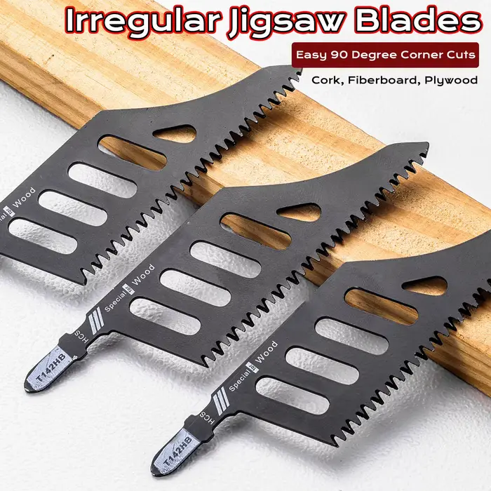 Lames de scie sauteuse pour coupes d'angle à 90 degrés, lames de scie irrégulières pour bois, plastique, panneaux de fibres, lames de scie courbées, lames de scie sauteuse