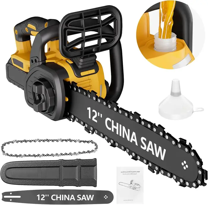 Tronçonneuse électrique portative sans fil de 12 pouces pour la coupe du bois de branche d'arbre pour batterie DeWalt 20v