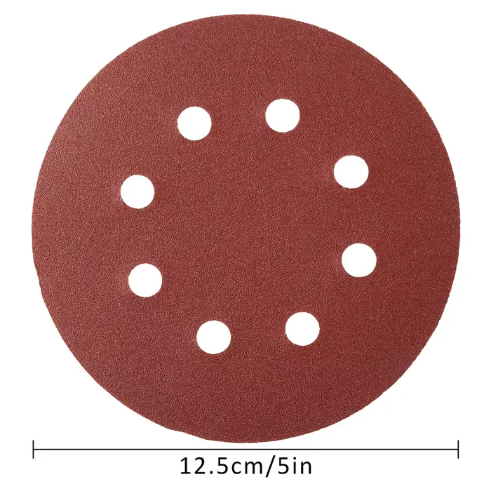 100 pièces 125mm disques abrasifs 8 trous crochet boucle papier de verre 80 grain-3000 grain papier