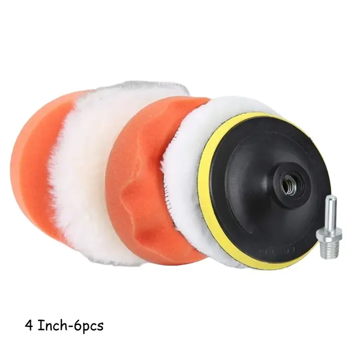 Kit de tampons de polissage pour voiture 3/4/5 pouces – Disques en laine et mousse pour perceuse