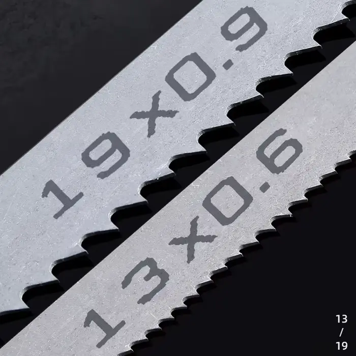 8" 9" 10" 12" 14" 16" Lame de scie à ruban trempée. 1140mm 1400mm 1790 1826 2240 2560 2930mm M42