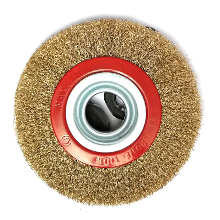 Brosse à roue métallique de 6 pouces en acier inoxydable, pour meuleuse d'établi, polissage, ébavura