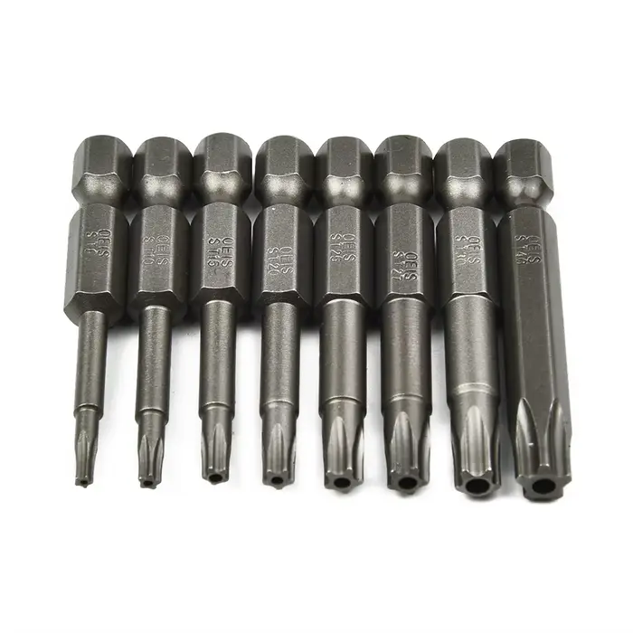 Jeu d'embouts d'entraînement Torx à 5 points de 50mm, 8 pièces, Kit d'embouts de tournevis électriqu