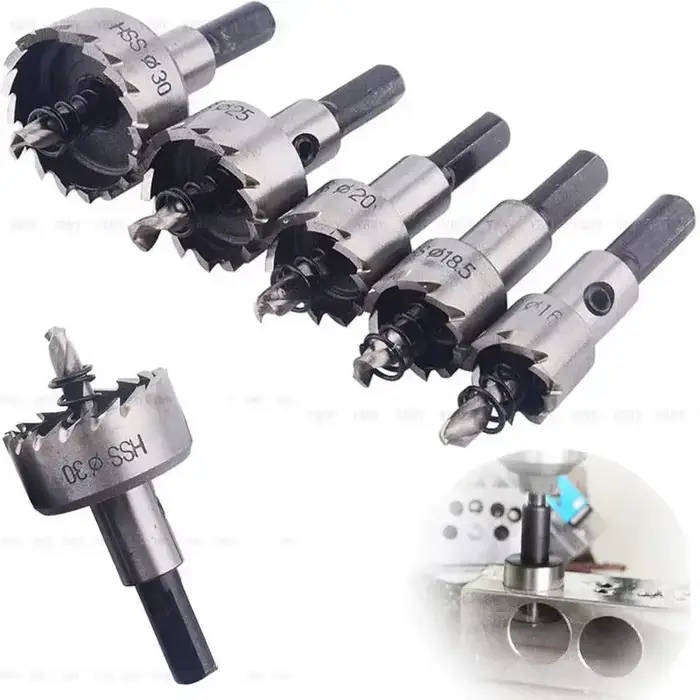 6pc 12mm/14mm/17mm/18.5mm/20mm/22mm pointe en carbure HSS forets métal trou scie forets ensemble tor
