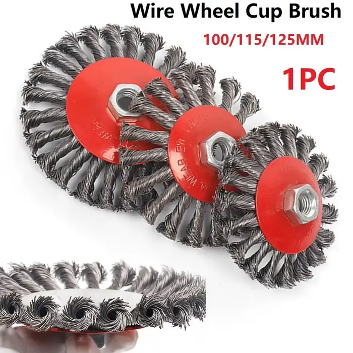 Brosse métallique en laiton plaqué pour meuleuse d'angle M14