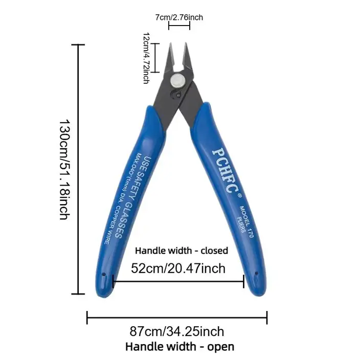 Pince coupante diagonale de précision pour fils et serre-câbles – Outil électrique manuel durable