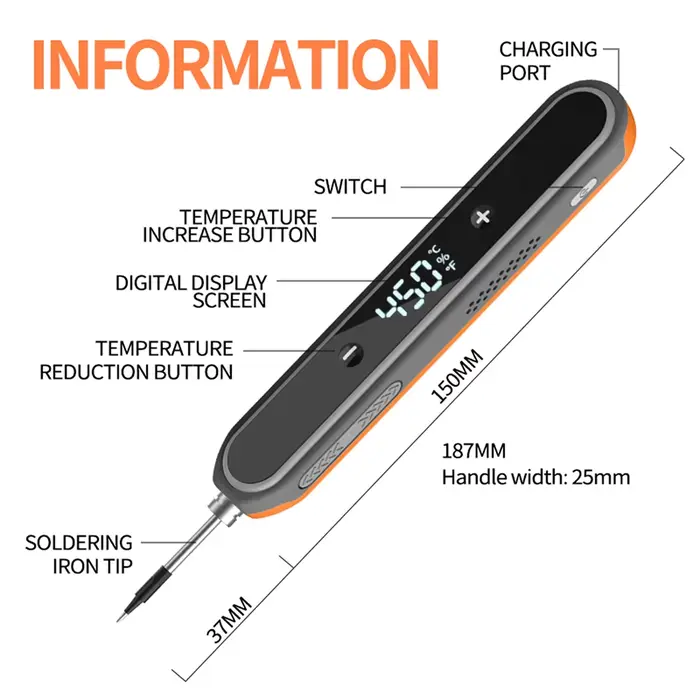 Kit de fer à souder électrique numérique Type-C 8-15W