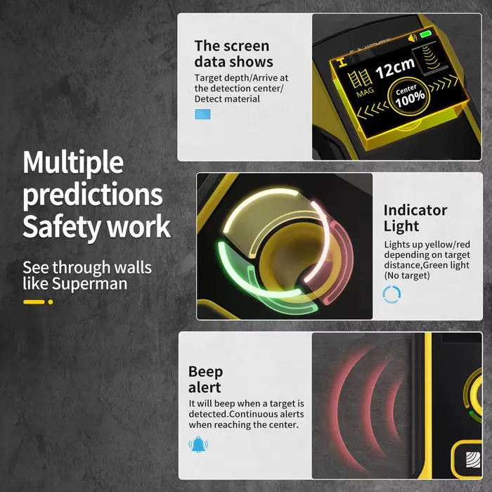 Détecteur de mur de détecteur de métaux de WD-02 de FNIRSI multifonctionnel avec le trou de position