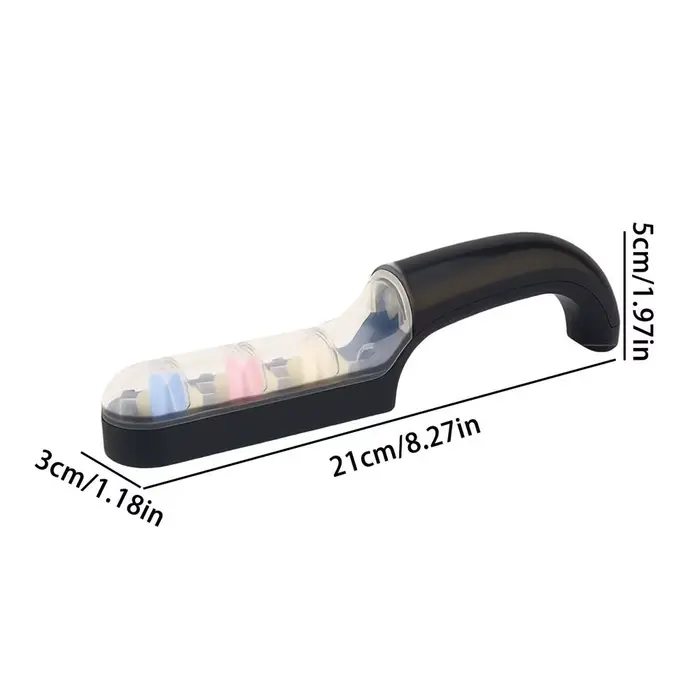 Aiguiseur d'outils 3 étapes avec poignée antidérapante pour couteaux de jardin, ciseaux, sécateurs,