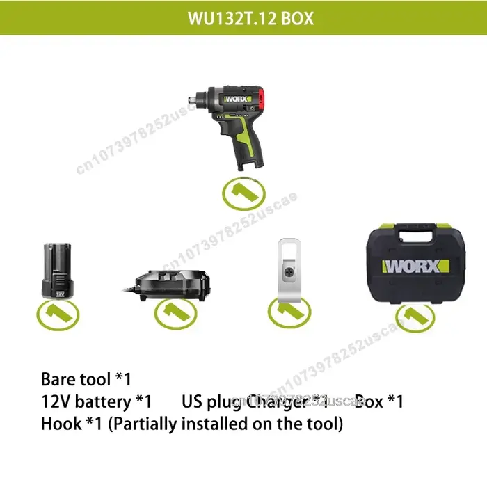 Worx WU132T Clé à chocs et tournevis électrique sans balais