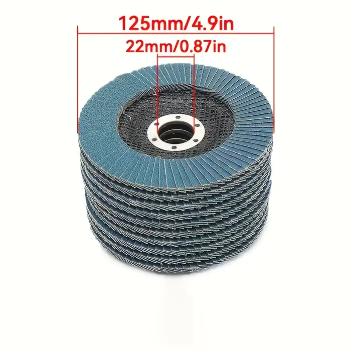 6 disques abrasifs métalliques de 125 mm pour meuleuse d'angle