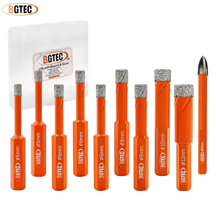 Kit de forets à sec à tige hexagonale avec boîte