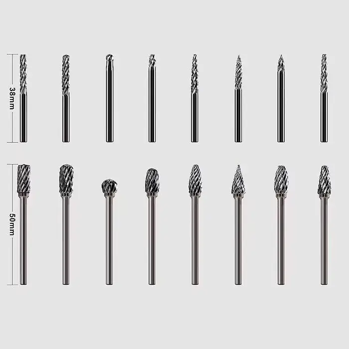 Jeu de bavures en carbure pour outil rotatif Dremel