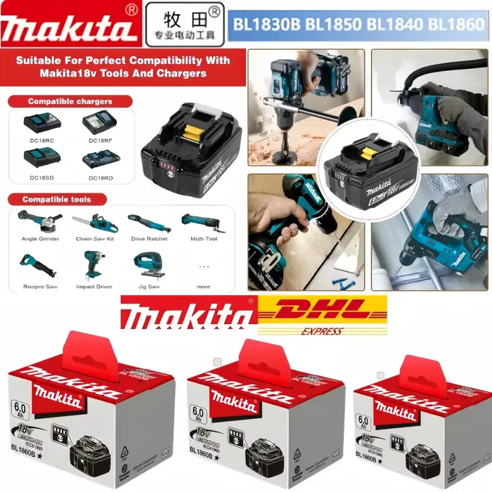 đ€ 100% vĂ©ritable Makita 6Ah pour batterie