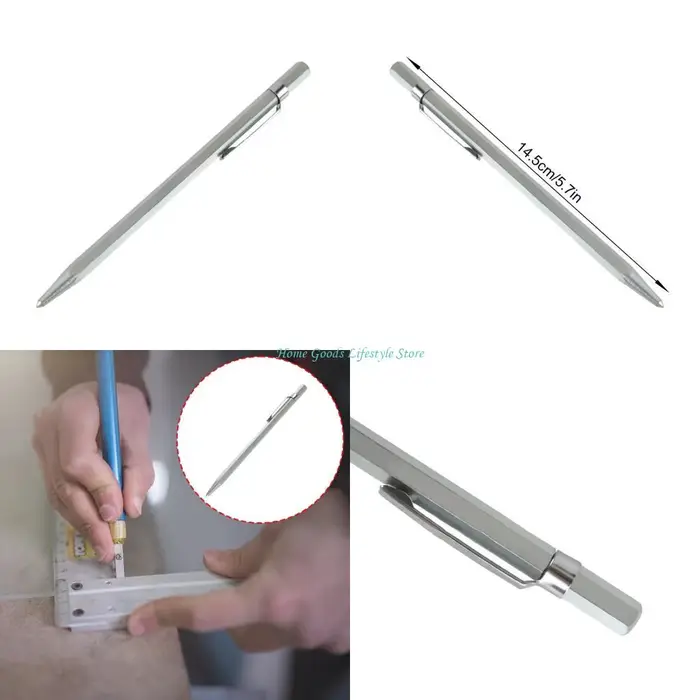 Stylo à pointe polyvalente en carbure tungstène E74E, pour le marquage des carreaux, verres métaux