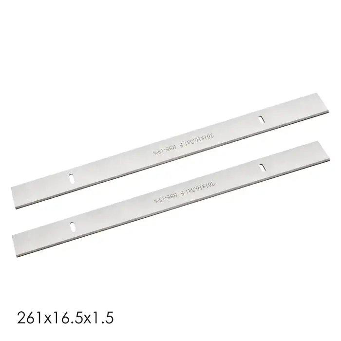 TASP 2 pièces 261mm HSS épaissir lame de raboteuse 261x16.5x1.5mm couteaux à bois pour schoeppac HMS1070 JET JPT-10B Erbauer EPT1500