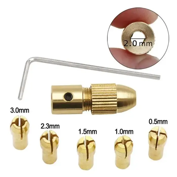 Embout mandrin à Clip auto-serrant en cuivre 652F, pour petite perceuse à main, pince en laiton pour le travail du bois,
