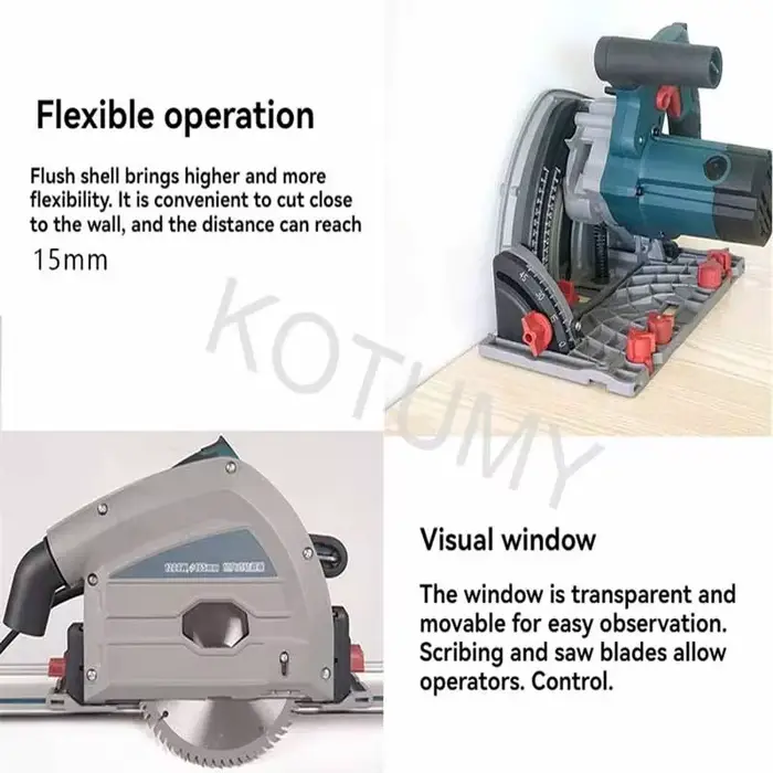 KOTUMY 1.4M/2.8M Guide pour le travail du bois Scie électrique 45 ° Tronçonneuse multifonctionnelle