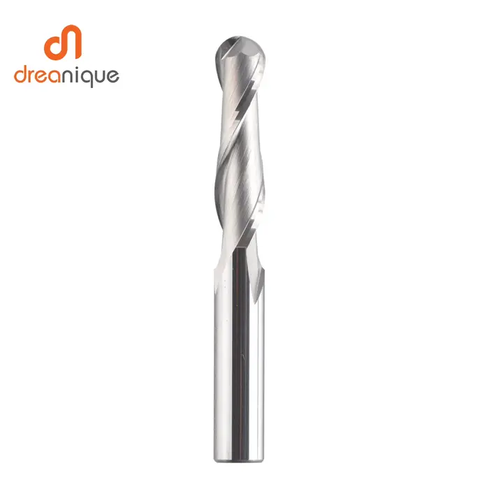 Dreanique 1pc fraise à bout sphérique en carbure 2 cannelures R0.5-R4.0 fraise en bout foret pour bo