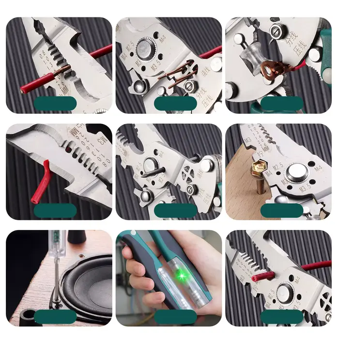 Dénudeur de fil multifonctionnel avec stylo de Test électrique