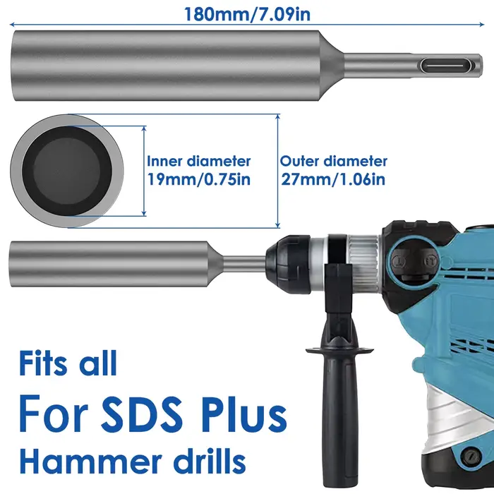 Embouts SDS Plus pour piquet de terre 19/21/25/29/35 mm, adaptateurs d'embouts pour piquet de terre en acier pour tous les marteaux perforateurs rotatifs SDS Plus