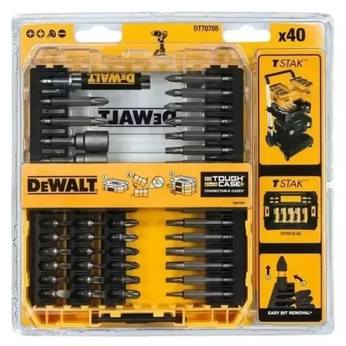 DEWALT DT70705 jeu d'embouts de tournevis dans un boîtier robuste 40 pièces jeu