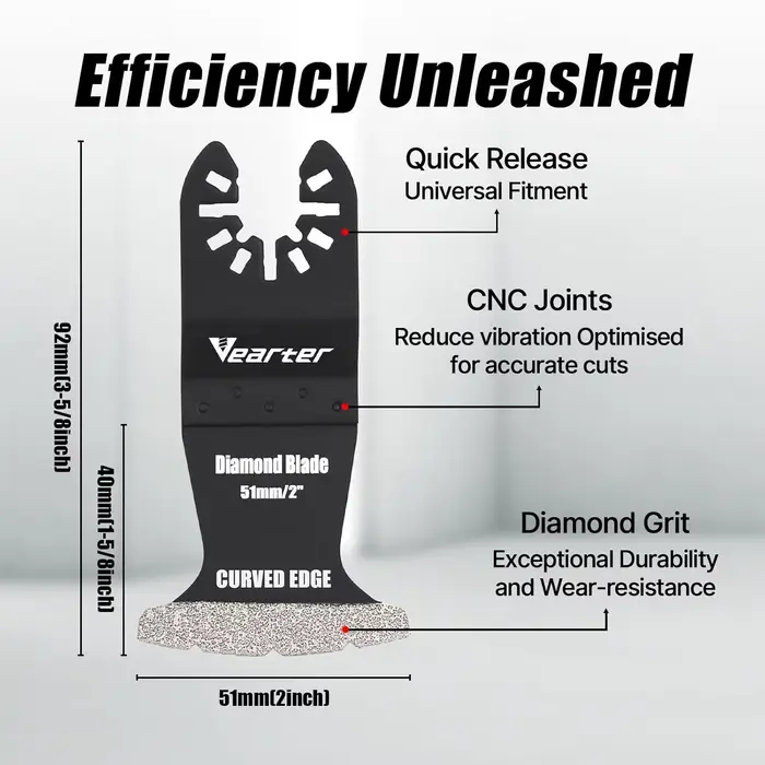 Vearter 3 pièces outils multifonctionnels diamant avec adaptateur