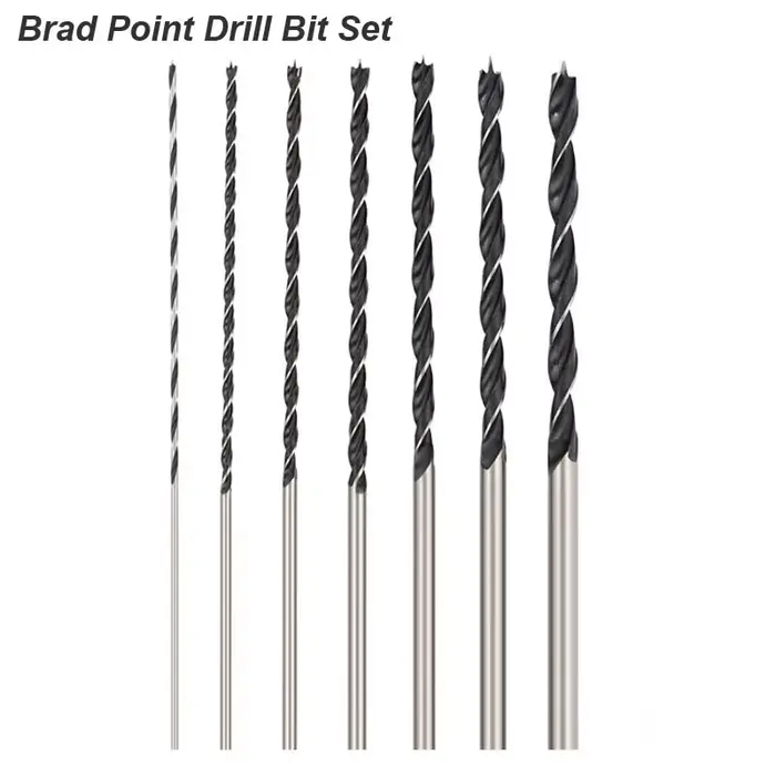 Jeu de forets à pointe Brad Extra Long 300mm localisateur central torsion acier au carbone travail d
