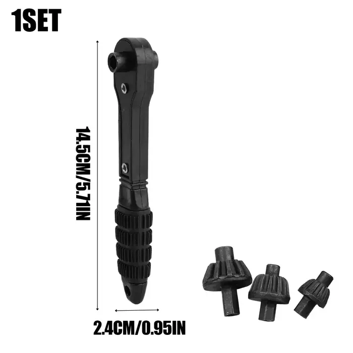 Clé à cliquet 3-en-1 à double embout pour perceuse