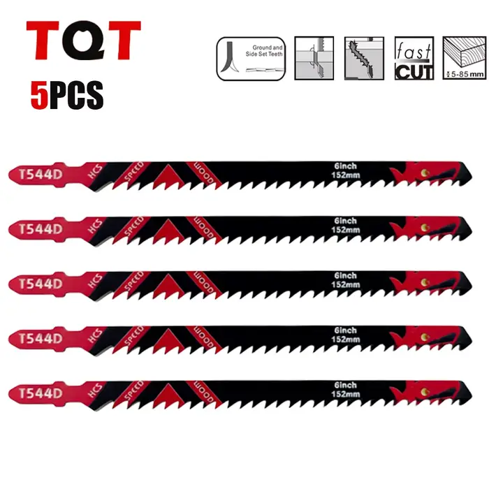 Lames de scie sauteuse à coupe rapide, paquet de 5/10/20 T544D, tige en T de 6 pouces pour le bois e