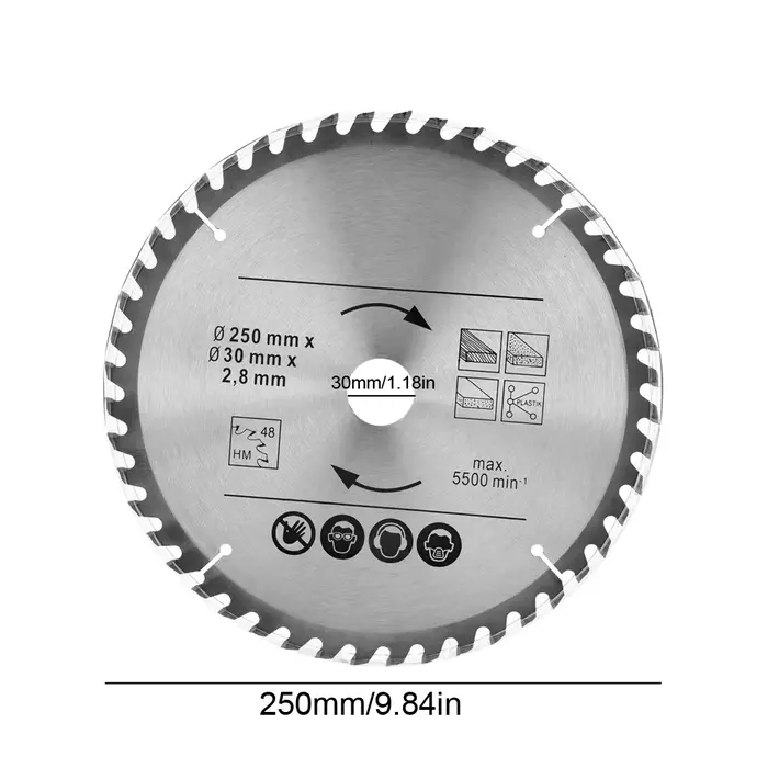 Disque de coupe circulaire 10 pouces 250mm