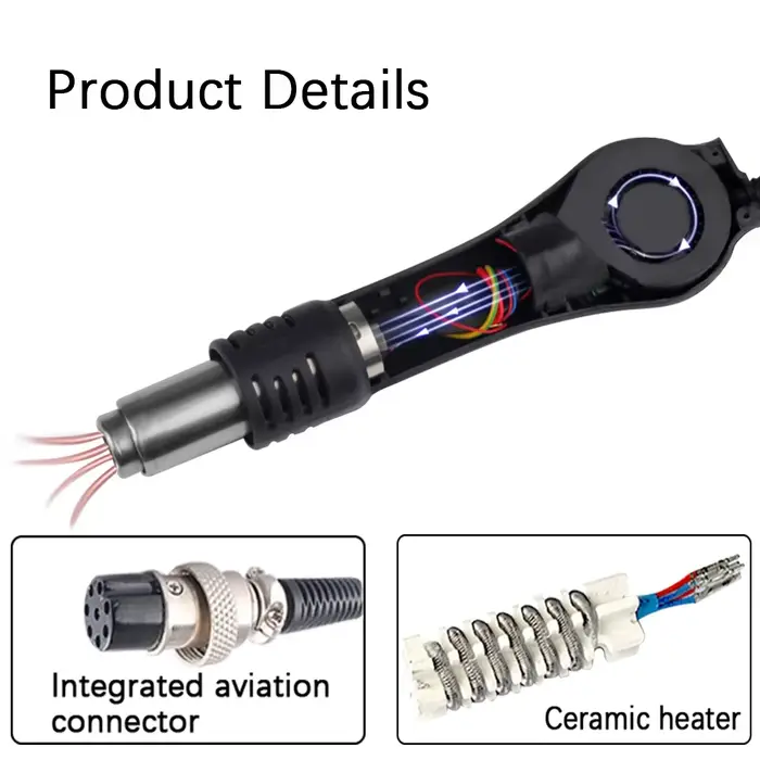 Pistolet à air chaud 8858 Micro, station de soudage numérique LCD, sèche-cheveux pour soudure, 220V 