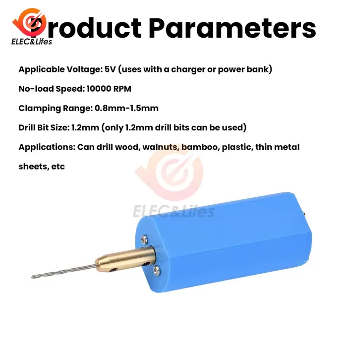 Mini perceuse électrique USB 5V 10000 tr/min