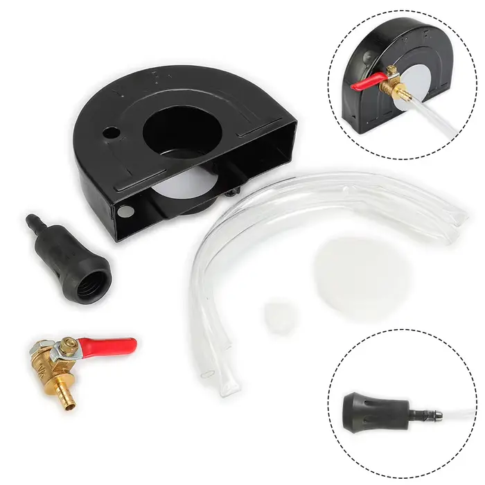 Kit d'outils électroportatifs : Meuleuse d'angle 120MM*43MM en acier au carbone noir avec base anti-poussière et couvercle de sécurité