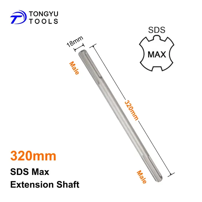 Tige d'extension SDS Max avec adaptateur de coupleur Max-Lock pour marteau perforateur, pour perçage