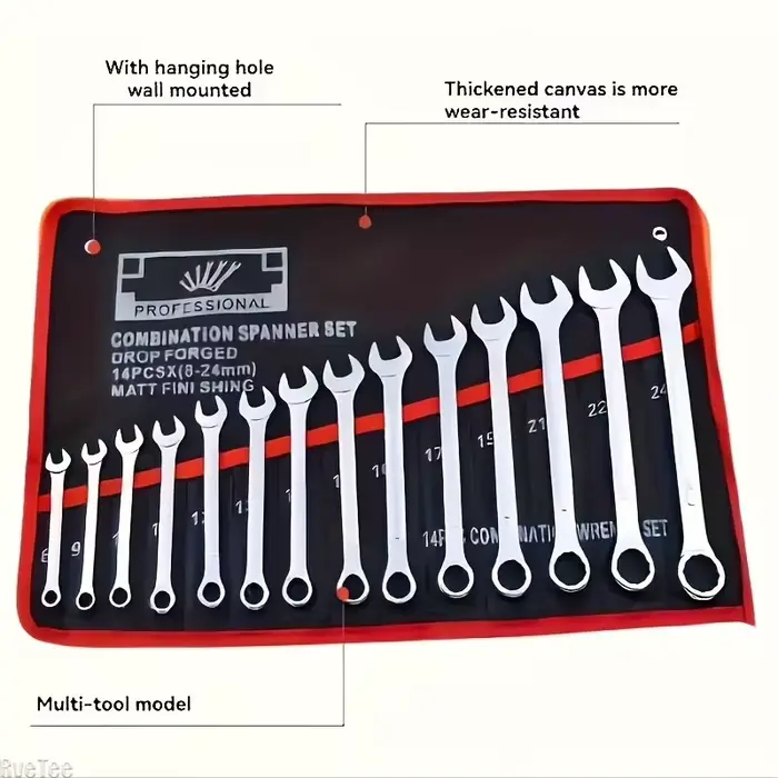 Organisateur d'outils à 14 poches. Sac de rangement pour clés durable avec poignée portable. Idéal pour l'organisation du garage et de l'atelier.