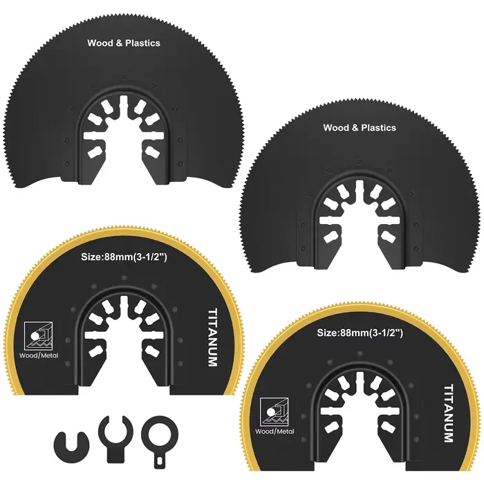4/6 pièces lames de scie oscillantes multi-outils lame de scie universelle demi-cercle titane biméta