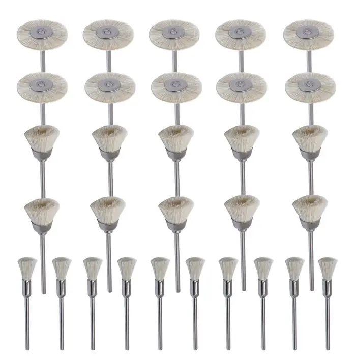 Ensemble de brosses métalliques en Nylon souple, accessoires de nettoyage et de polissage, tige de 2