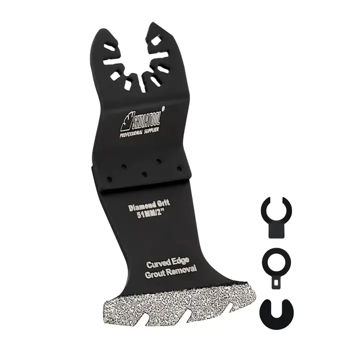 Lames de scie oscillantes diamantées SHDIATOOL 51 mm à bord incurvé, lame multi-outils universelle p
