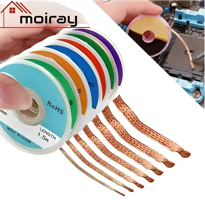 1mm-2.5mm-4mm 1.5M 3M tresse à dessouder dissolvant de soudure fil de mèche soudure étain ventouse c
